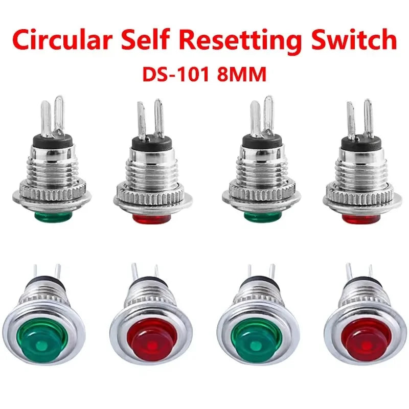 5/20/100PCS  8mm Push Button Switch DS-101 ON/OFF Mini Momentary Reset Micro Switch Normally Open 2Pin