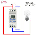 Electronic Weekly 7 Days Programmable Digital Timer Switch Relay Timer Control Din Rail THC AC 220V 230V 110V DC 12V 24V 48V 30A