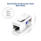 ZoeRax RJ45 Cat6 Keystone Jacks Slim Profile 1/10/30-Pack, 90-Degree Ethernet Punch Down Keystone Jack Adapter