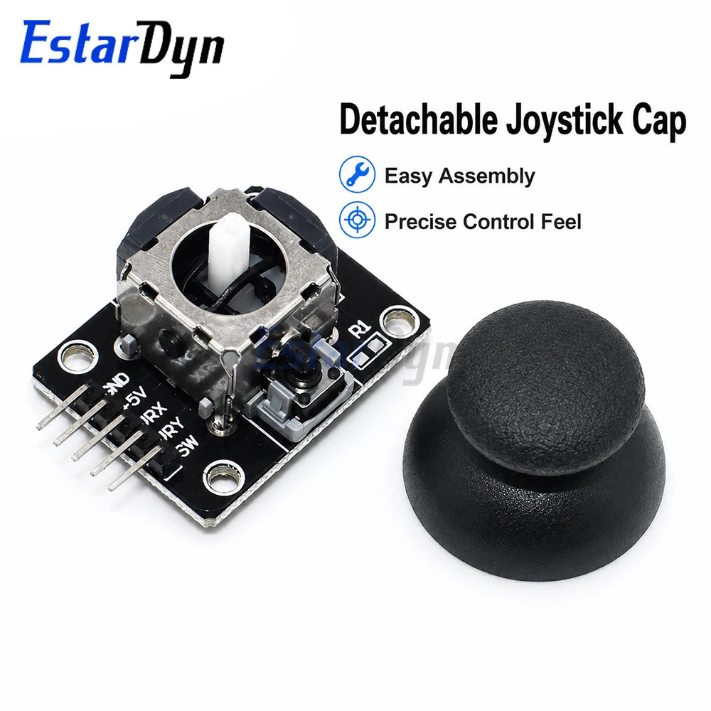 Estardyn 2-Axis Analog Joystick Module XY Dual Axis PS2 Game Rocker with Button Breakout Board Sensor for Robot DIY