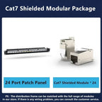 24 Port 19 inch RJ45 Patch Panel Frame Ethernet Rack Keystone Jack Coupler Cat5e Cat6 Cat6A Cat7 Network Cabinet Cable Internet