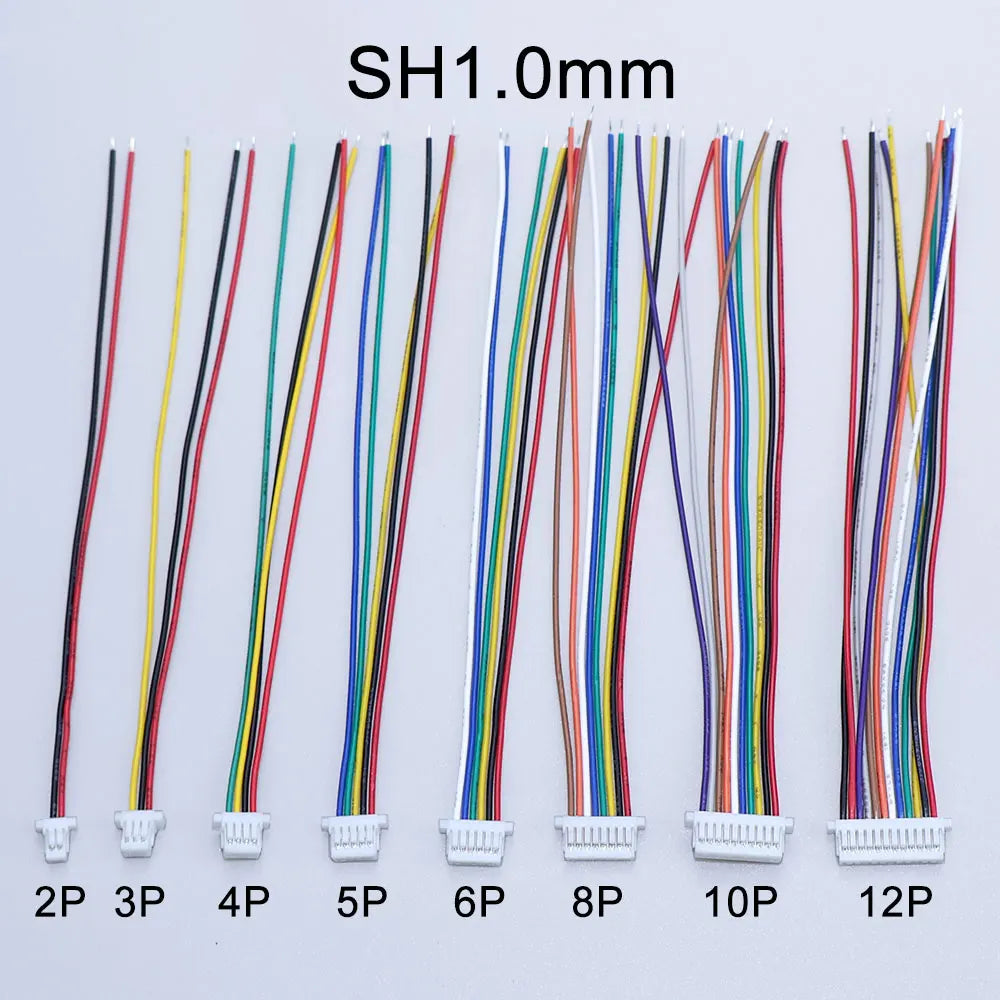 YanXi 10PCS SH1.0 1.25 ZH1.5 PH2.0 XH2.54 Connector Female Plug 2/3/4/5/6/8/9/10/12Pin With Cable Terminal Wire 10/20/30cm