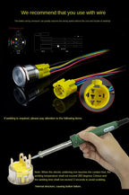 25MM30MM Metal Push Button Switches Power Symbol Waterproof LED Indicator Momentary Latching Start Stop Power On Off Switch