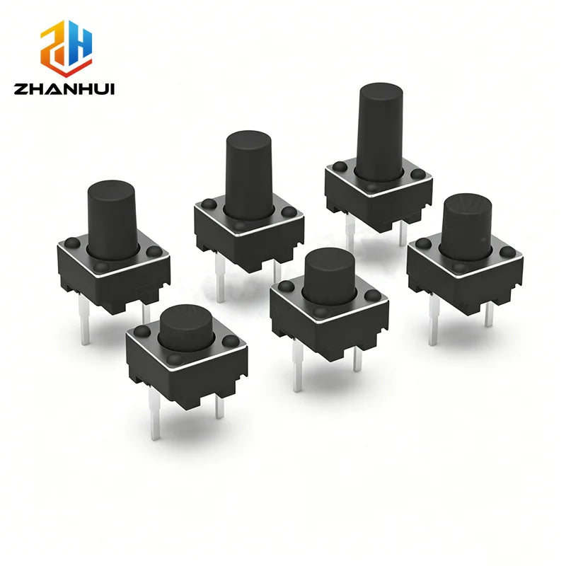 20/50/100Pcs 6x6mm Micro Tactile Switch 2 Pin Momentary Push Button 4.3-12mm Height Tact DIP Switch for Arduino DIY Electronics