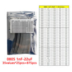 Capacitor kit 0201 0402 0603 0805 1206 smd Capacity package each value*50PCS Sample Kit Capacitor 1nf 10nf 100nf 1uf 10uf 22uf