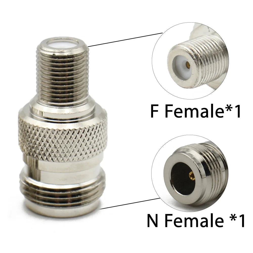 1pcs/lot  N To F TV Male Female Straight Connector L16 N Type to F Type Coax Converter  Antenna Extension Cable Brass Copper