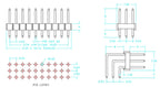 5pcs 2.54mm 3*40P Triple Row Straight 90D Right Angle R/A Breakaway Rohs Gold PCB Male Female Pin Header Connector 3x40pin