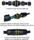 2pcs Waterproof Outdoor IP68 Electrical Cable Connector 2P3P4P M20 Plug 5-11mm Terminal Block External Power Cord Junction Box