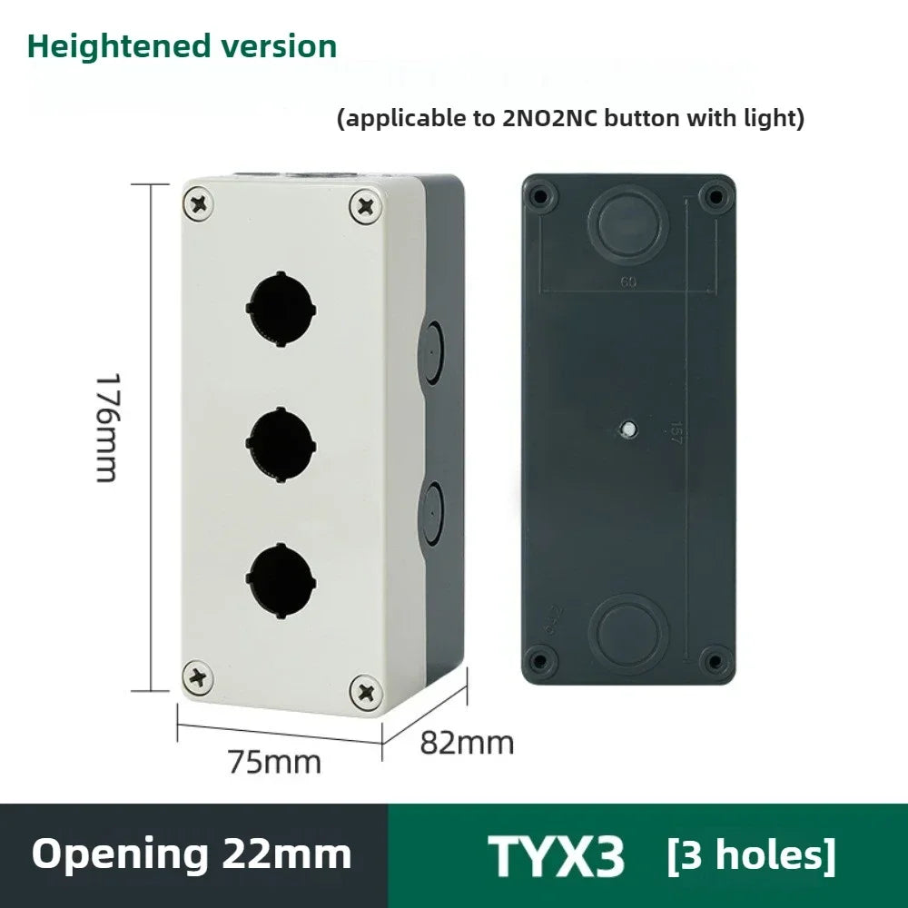 1/2/3/4/5 Hole Button Switch Control Box Button Emergency Stop Dustproof Waterproof IP65 Button Thickened Yellow Gray