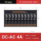 ENMG AC Inline 2 4 6 8 10 12 16-Way Solid State Relay Module RT-SSK Non-contact DC PLC AC Amplifier Board 5-24V Fuse Protections