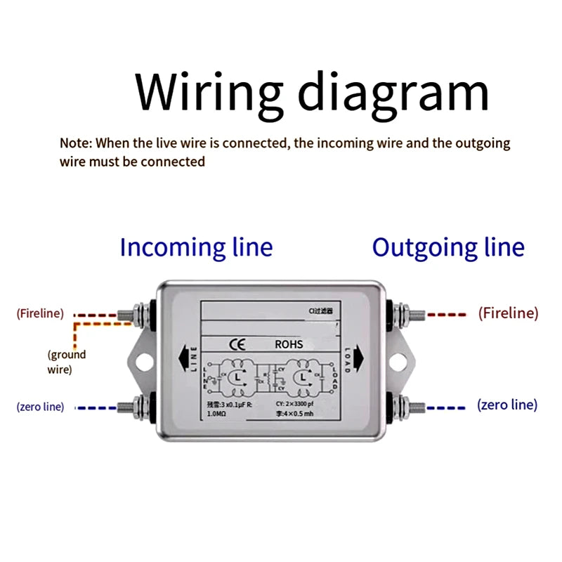 Single-phase bipolar power filter CW4EL2-S 3A/6A/10A/20A/30A circuit purifies EMI anti-jamming bolt-type CW4L2-10A-S  Las