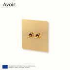 Avoir Gold Rocker Toggle Switch Brass Lever Switch Home Accessories Cat6 Type C EU Sockets And Switches 220V Push Button 86 Type