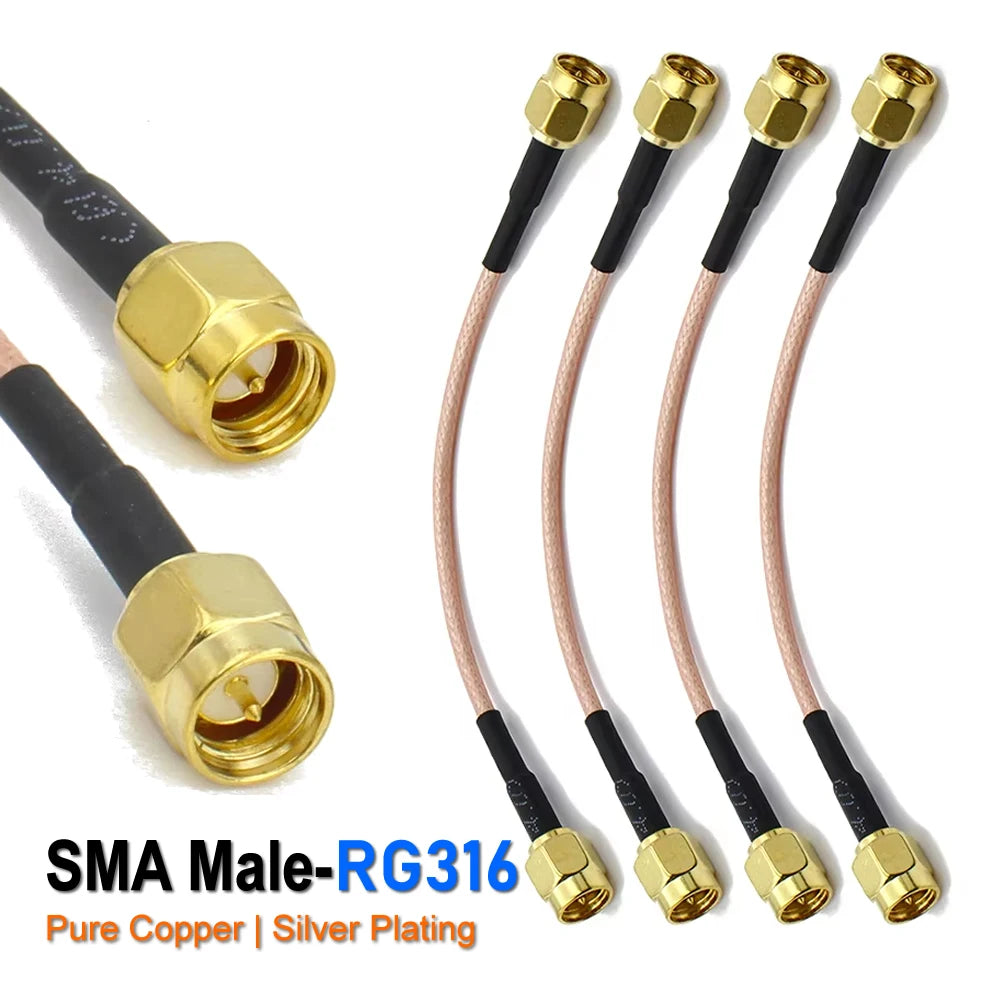 SMA to SMA Cable Male to Male Connector Antenna extension jumper RF cable Pigtail Adapter Cable RG316 For WIFI 3G 4G GSM Antenna