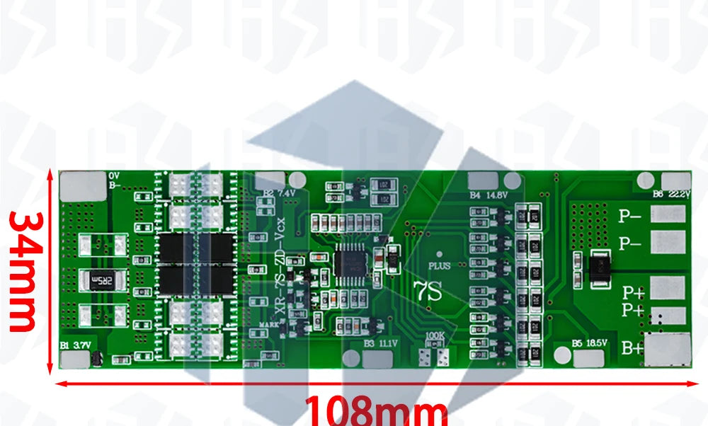 1~5PCS BMS 7S 24V 10A 15A 20A 30A Li-ion 18650 Battery Charge Board With Balance Function Short Circuit / Temperature Protection