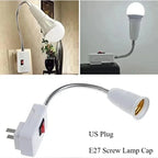 E27 Lamp Base Flexible Bend Mobile Test Light Socket Light Adapter Plug Switch EU US UK Plug Lamp Holder For LED Table Lamp Led