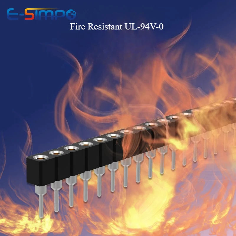 5pc 2.54mm Round Hole Male Tin Gold Female Pin Header 1/2x40P Single/Dual Row Breakable PCB IC Crystal Relay Transistor Socket