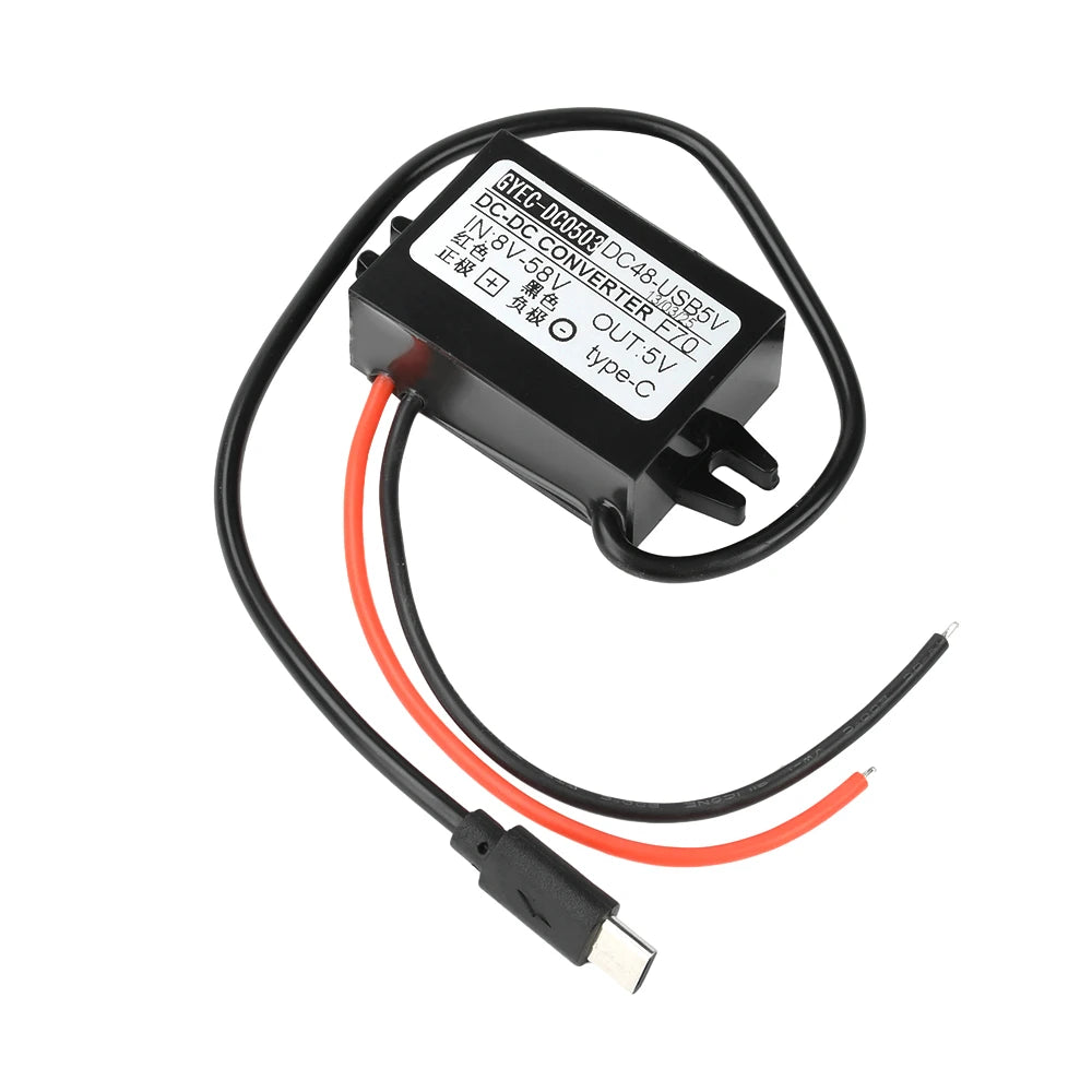 DC 8-58V 12V 24V 48V to 5V 3A DC DC Step Down Converter 15W Type-C Micro USB Buck Power Supply Module