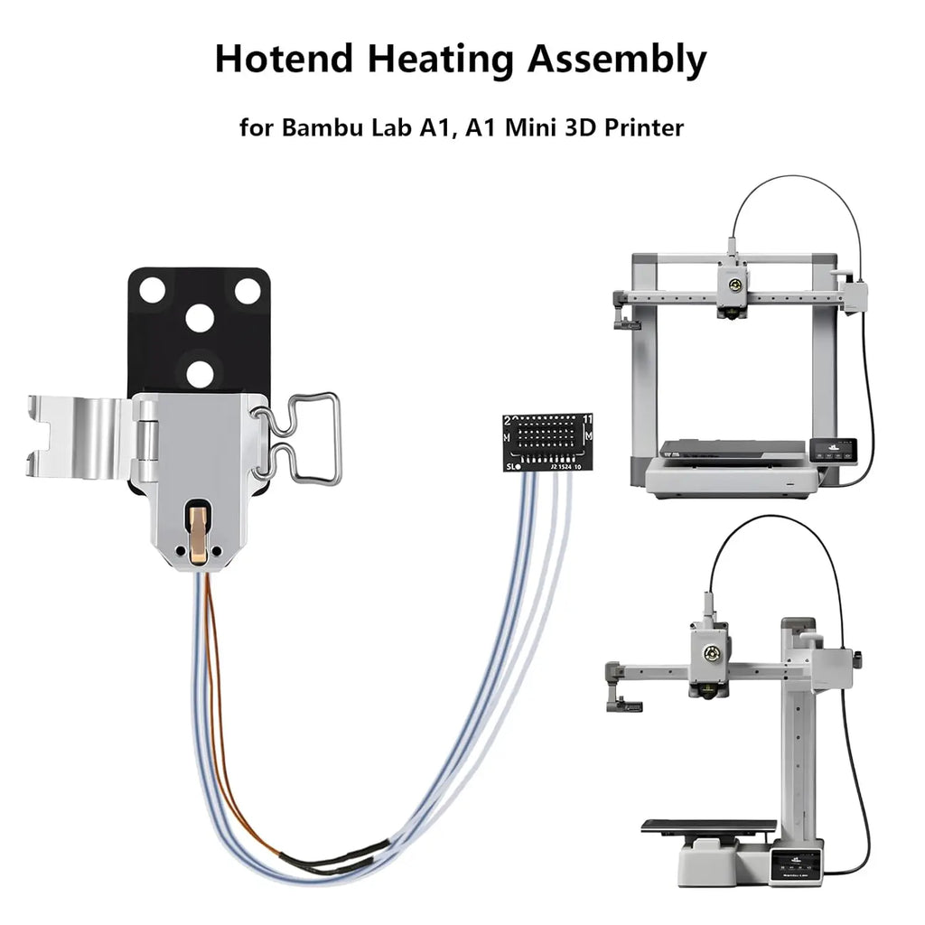 Heating Assembly Kit for A1/A1 Mini Hot End Heating Component with Heater Cartridge and Thermistor Temperature Sensor for Bambu