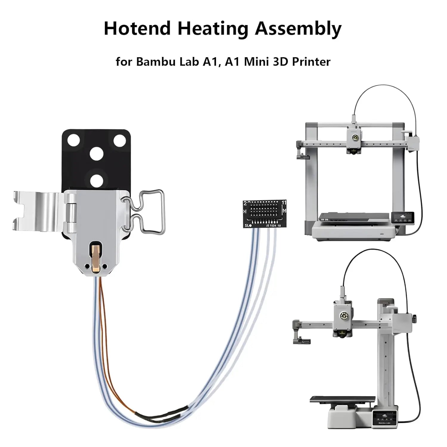 Heating Assembly Kit for A1/A1 Mini Hot End Heating Component with Heater Cartridge and Thermistor Temperature Sensor for Bambu