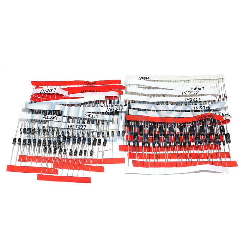 350PCS/box Diodes kit 14Values Rectifier/Fast Recovery/Schottky/Switching Diode Set 1N4001 1N4007 1N4148 RL207 UF4007 FR107 207