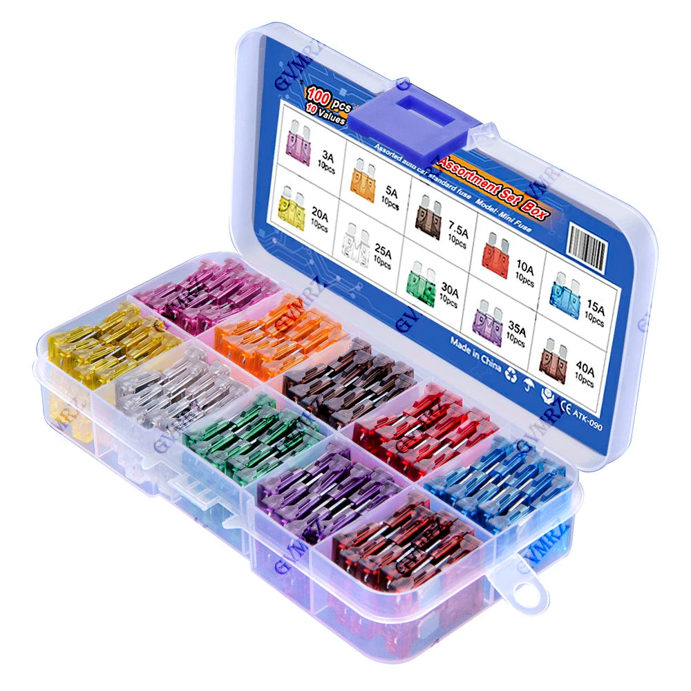 80PCS Medium Size Blades Type Car Fuse kit Assortment 3A 5A 7.5A 10A 15A 20A Fuse Set Auto Car Truck  25A 30A 35A 40A