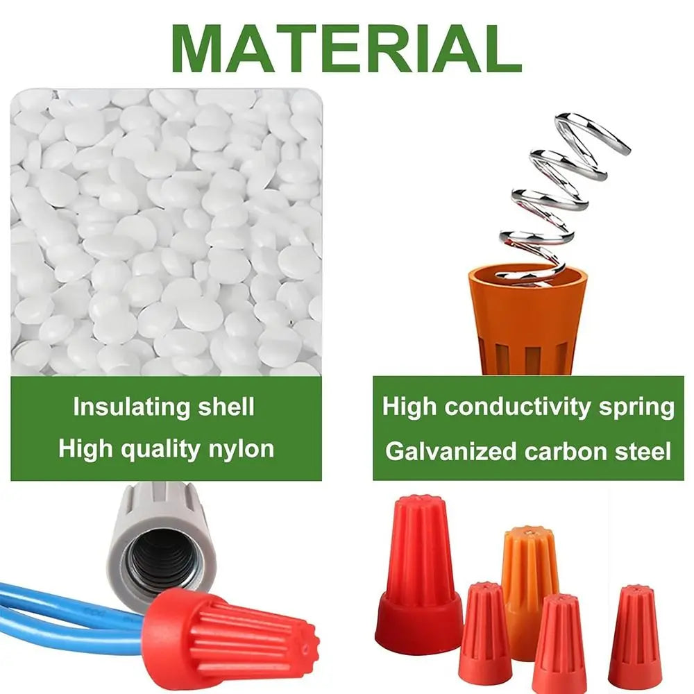 50PCS Colorful Electrical Insulated Crimp Twist Terminal Quick Wire Connector Nut Spring End Cap Connection
