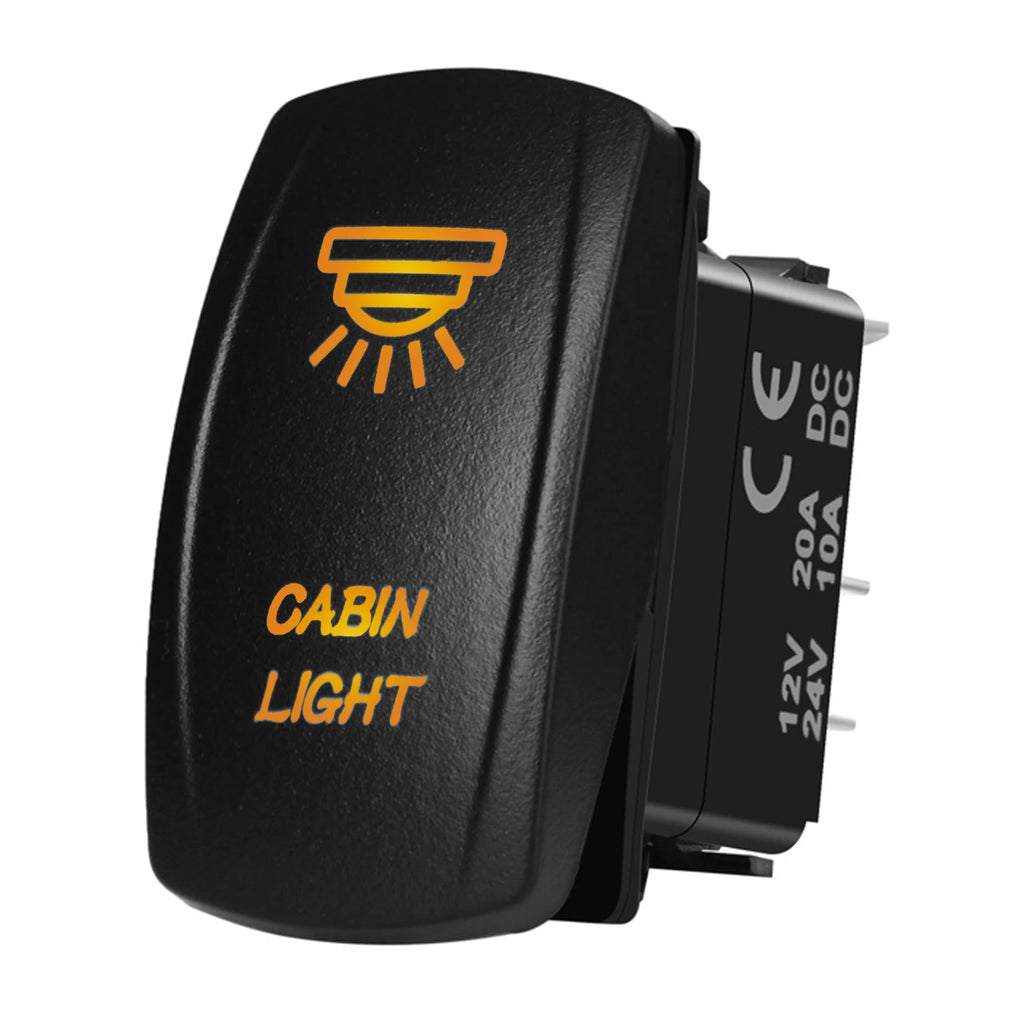 Marine Boat Rocker Switch 12/24V Orange Backlit Anchor Beacon Up Down Button ON OFF/ON OFF ON Momentary Toggle Switch Waterproof