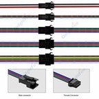 SM JST Connector Cable 22 20AWG Male Female 2/3/4/5/6Pin 12V LED Connectors For Pixel WS2812B RGB LED Strip Light Lamp Driver