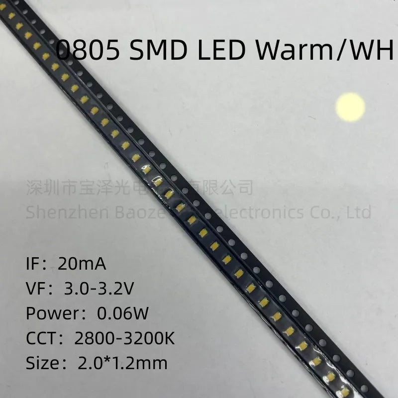 0805 SMD LED Red Yellow Green White Blue Orange Pink Ice Blue 2010 light emitting diode 100pcs/lot