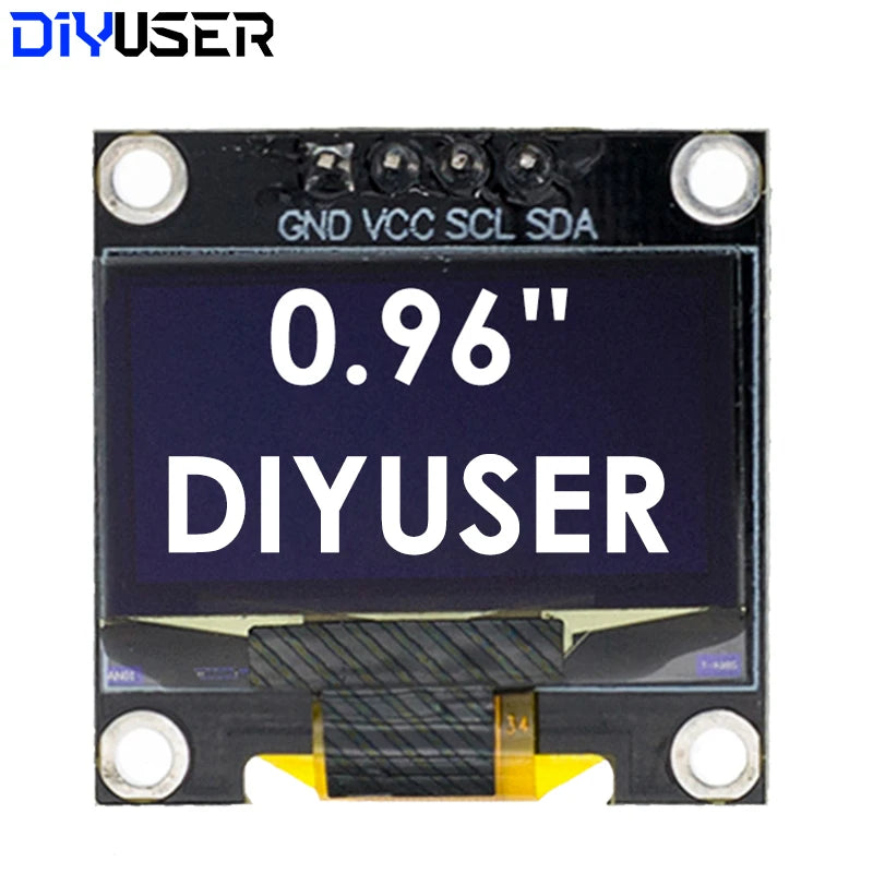 DIYUSER 0.96 Inch OLED SSD1306 White/Blue/Yellow 128X64 IIC I2C Serial Display Module 12864 LCD Screen Board For Ard