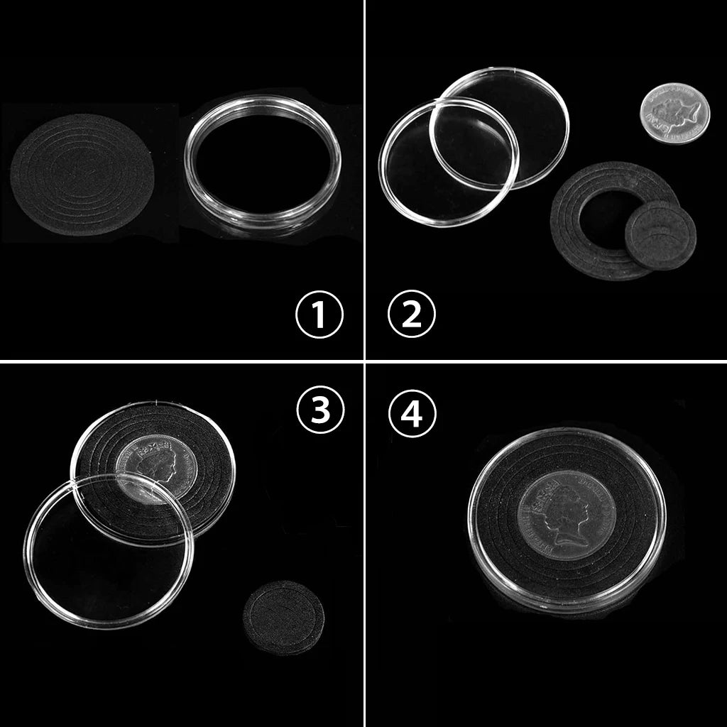 1Pcs Challenge Coin Holder Magnetic Acrylic Coin Case Square Display Frame with Capsule for 40/43/46/49/52/55mm Coins Storage