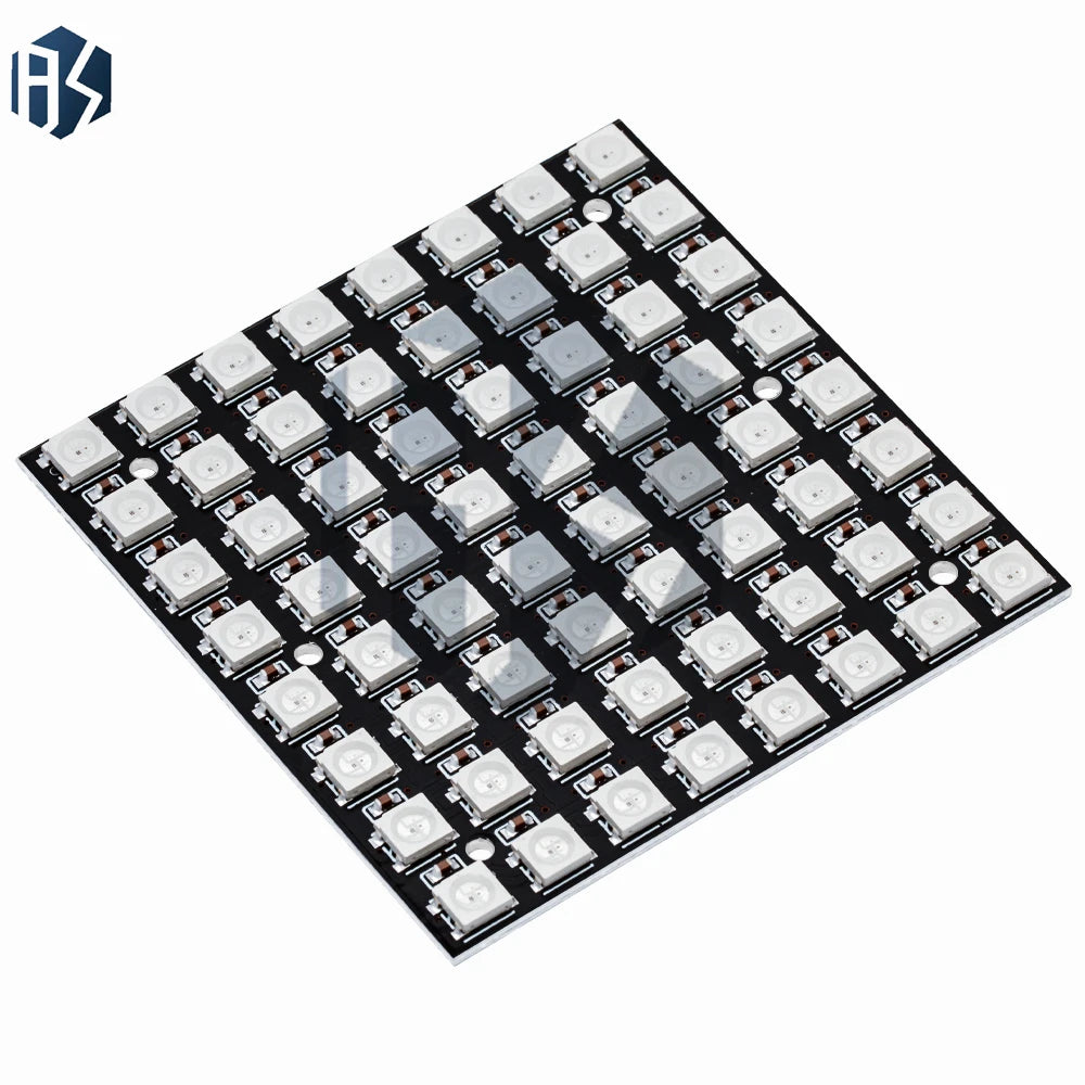 ‌WS2812 8x8 RGB LED Matrix – 64 Programmable 5050 Addressable LEDs with Arduino/Raspberry Pi