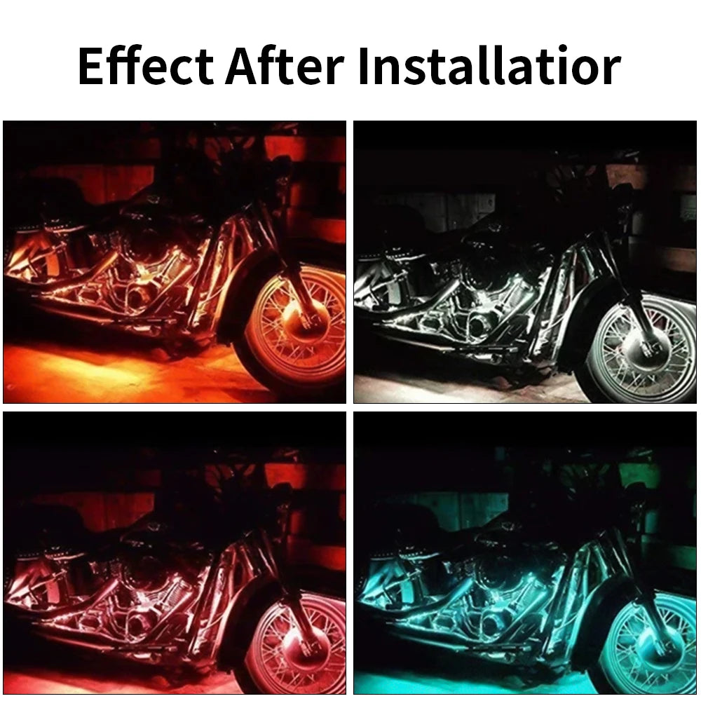Led Motorcycle Atmosphere Light Decorative Ambient Light Strip Neon Lamp Flexible RGB APP 12V For Harley Yamaha Kawasaki Suzuki