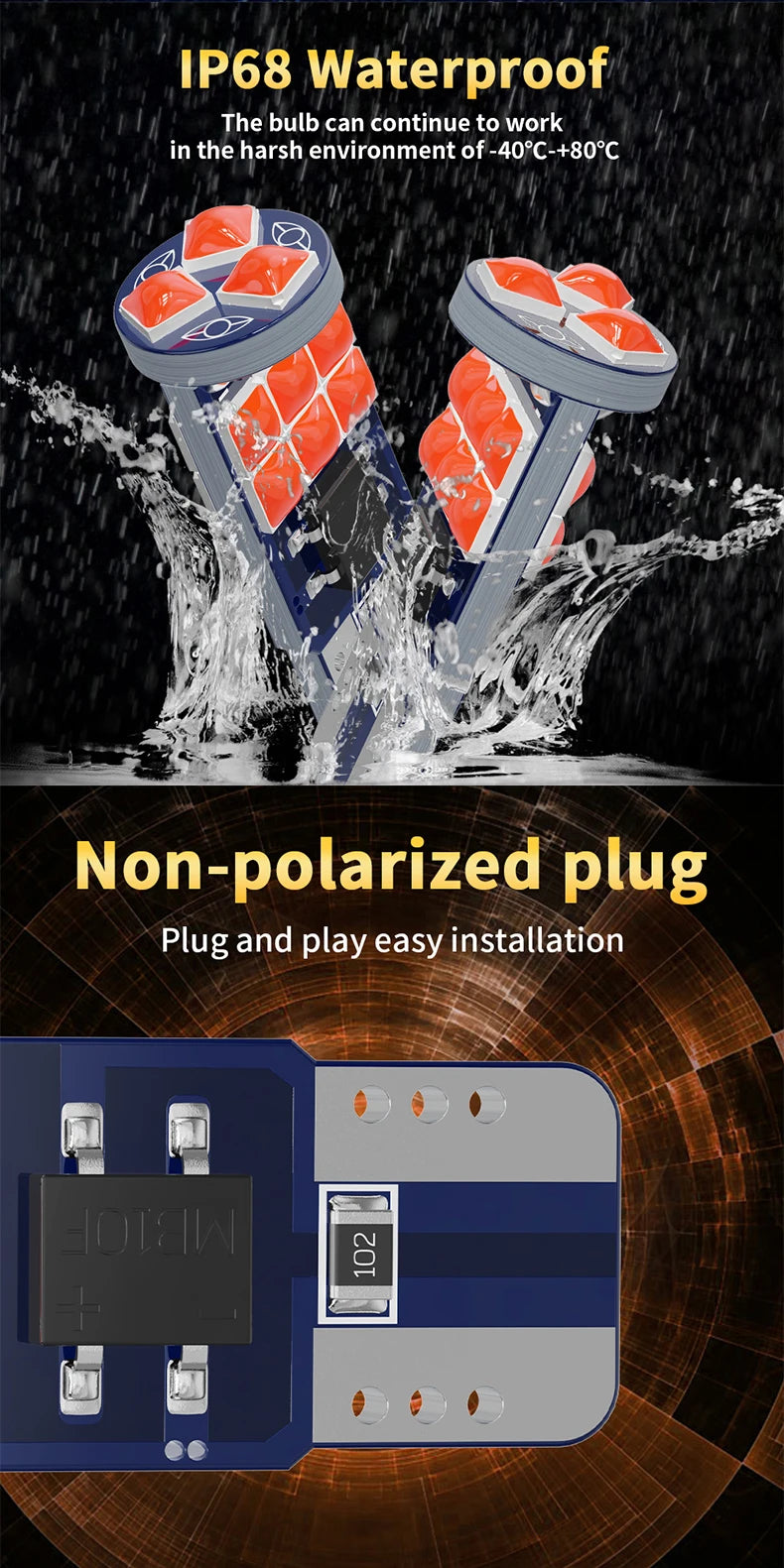 2/10X Car T10 W5W Socket LED Light 3D 3030 SMD Canbus Error Free Auto Interior Reading Lamp Side Parking Bulb 12V White Ice Blue