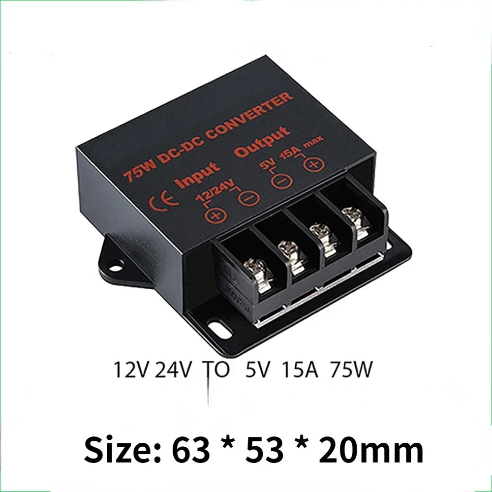 12V/24V to 5V 12V to 5V 24V to 5V 5A 10A 15A DC Converter Regulator Car Step Down Reducer CE Certified Step-down Module
