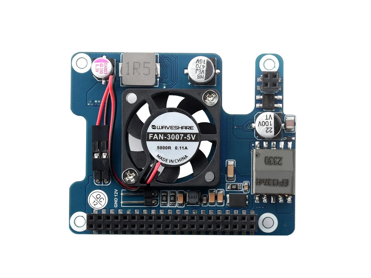 【Official Guarantee】Waveshare PoE HAT (F) For Raspberry Pi 5, Cooling Fan, Supports 802.3af/at network, Metal Heatsink for RPi 5