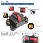 Circuit Breaker Reset Fuse 12v 24v 48v DC 20A-300A 250A Solar Fuse Car Boat Audio Manual Power Protect Fuse Resettable Insurance