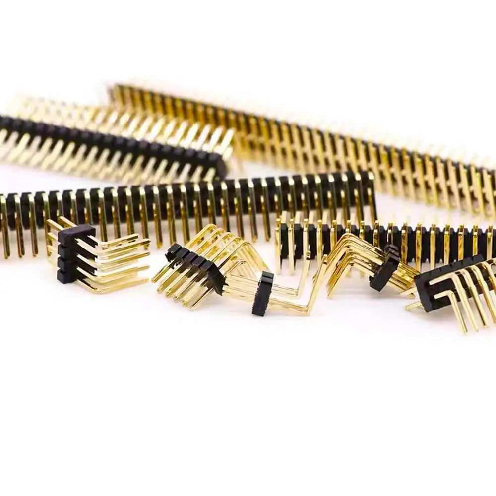 10pcs 1.27mm Pitch Dual Row Bent Right Angle 90 Degree 2*2/3/4/5/6/7/8-50P Dual Row Male Pin Header PCB Board Connector