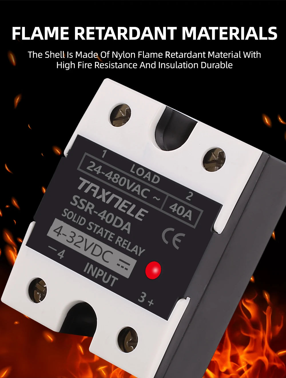 SSR 40DA SSR 25DA 10DA Solid State Relay  DC To AC 4-32VDC Input 24-480VAC Output solid state relay Industrial Single black SSR