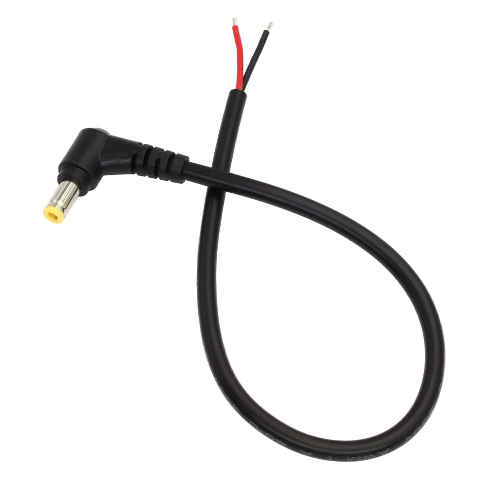 30cm DC Power Cord 5.5*2.1 / 5.5*2.5 Male Plug Connector Charging Cable 90 Degree Right Angle Adapter Power Extension Cord DIY