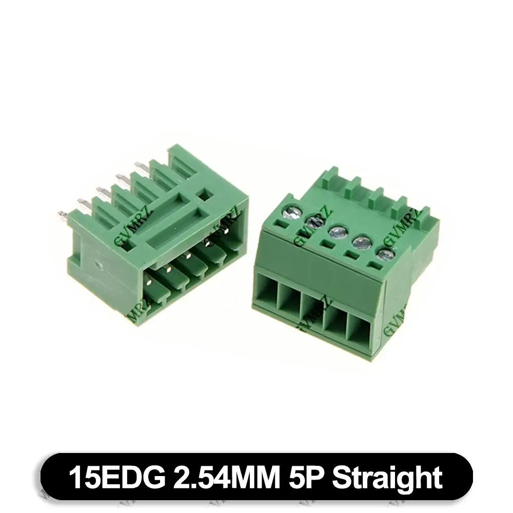 5Set 15EDG 2.54mm PCB Seal Screw Terminal Block 2 ~ 12 Pin KF15EDG Female Socket Pin Header Wire Connector +2.54 Male Plug 9P