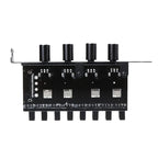PCI Fan Speed Controller,12V Molex 4pin or SATA Powered 6 8 Fan Hub,PWM 4 pin CPU Radiator 3pin Case Cooler Temperature Control