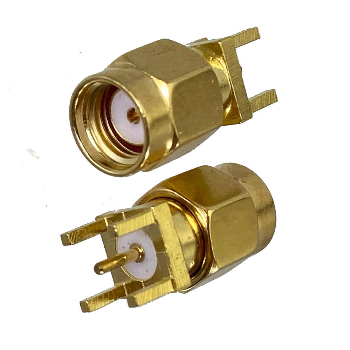 1pcs Connector SMA RP SMA  Male Plug & Female Jack Solder PCB & PCB edge Clip Mount Wire RF Coaxial Converter Brass FJP-810