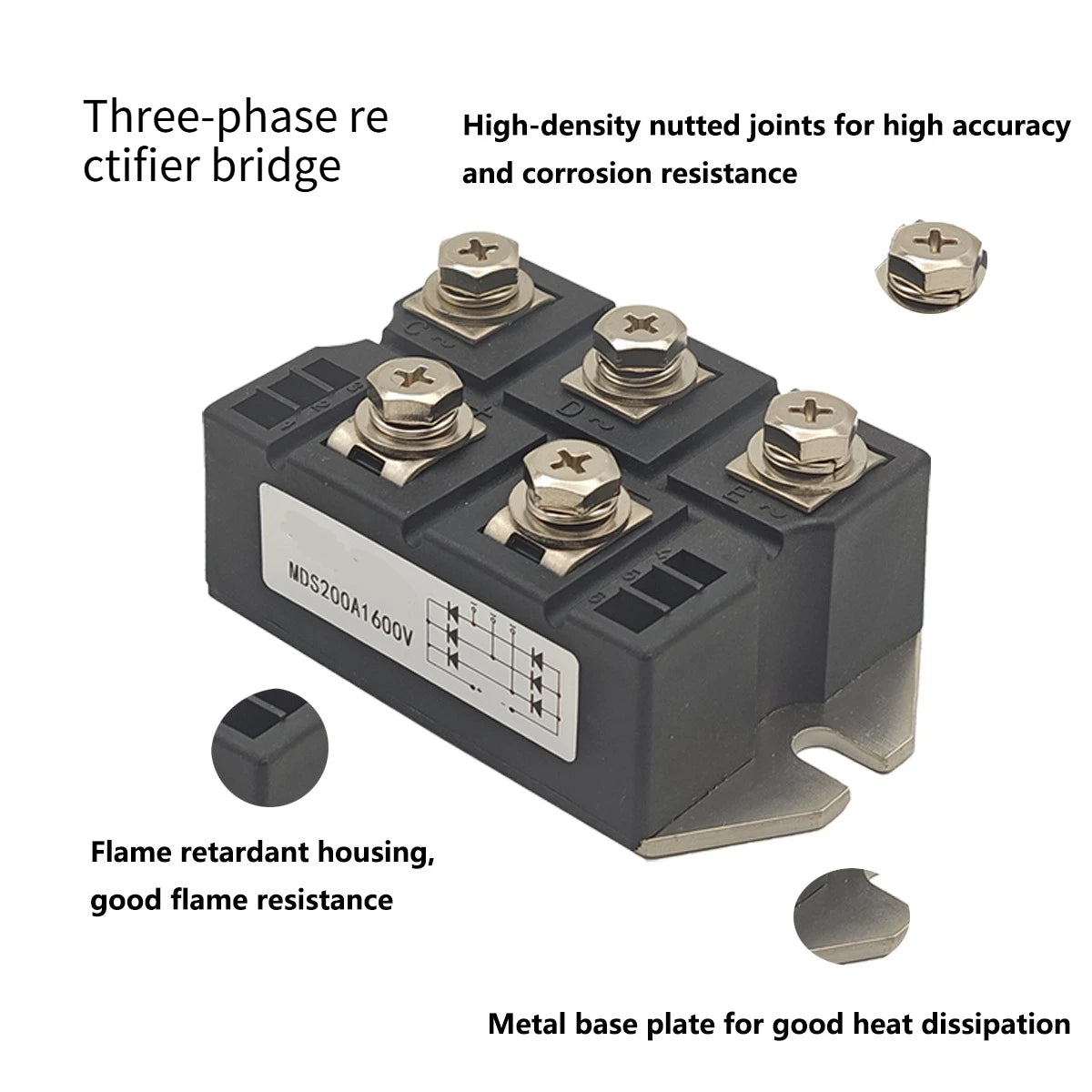Three Phase MDS 100A 150A 160A 200A 250A Three Phase Rectifier Bridge Module 1600V Induction Cooker