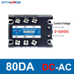 DC-AC AC-AC Three Phase Solid State Relay 3-SSR 10A 25A 40A 60A 80A 100A 120A 200A 70-280V AC Control 24-480V 40AA 40DA