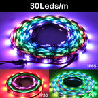 WS2812B WS2811 WS2813 WS2815 5050 RGB Smart LED Strip Lights WS2812 30/60/144Pixels/Leds/m Individually Addressable IC DC5/12V