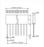 20pcs PC104 2.54mm Single Row 1X2P-40P Industrial Female Socket Single Row Rohs PH8.5mm Long Pin L11mm Female Header for Arduino