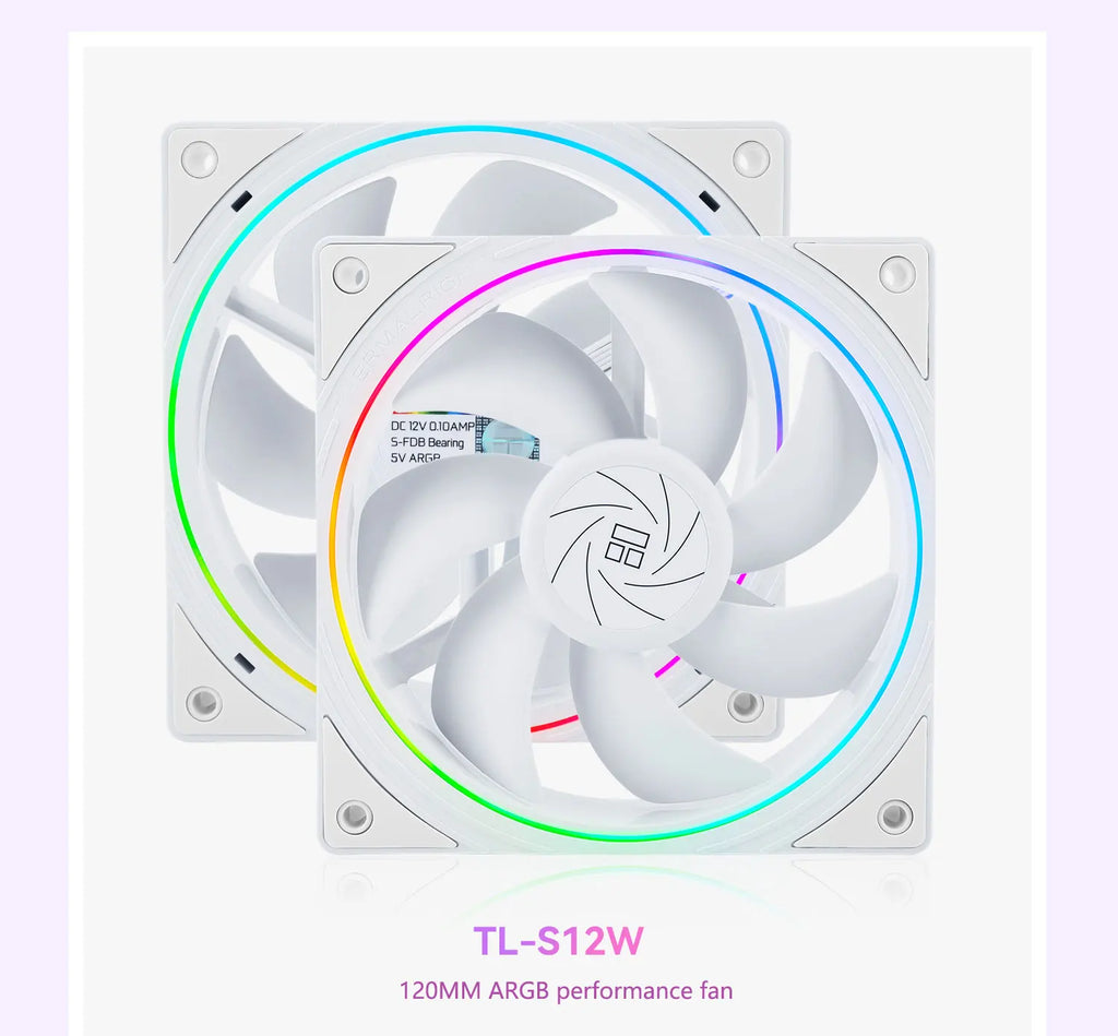Thermalright TL-S12 120mm HALO Cooling Fan 5V 3PIN ARGB Fan pc gamer 360° exquisite light effect computer Case Fan ventilador
