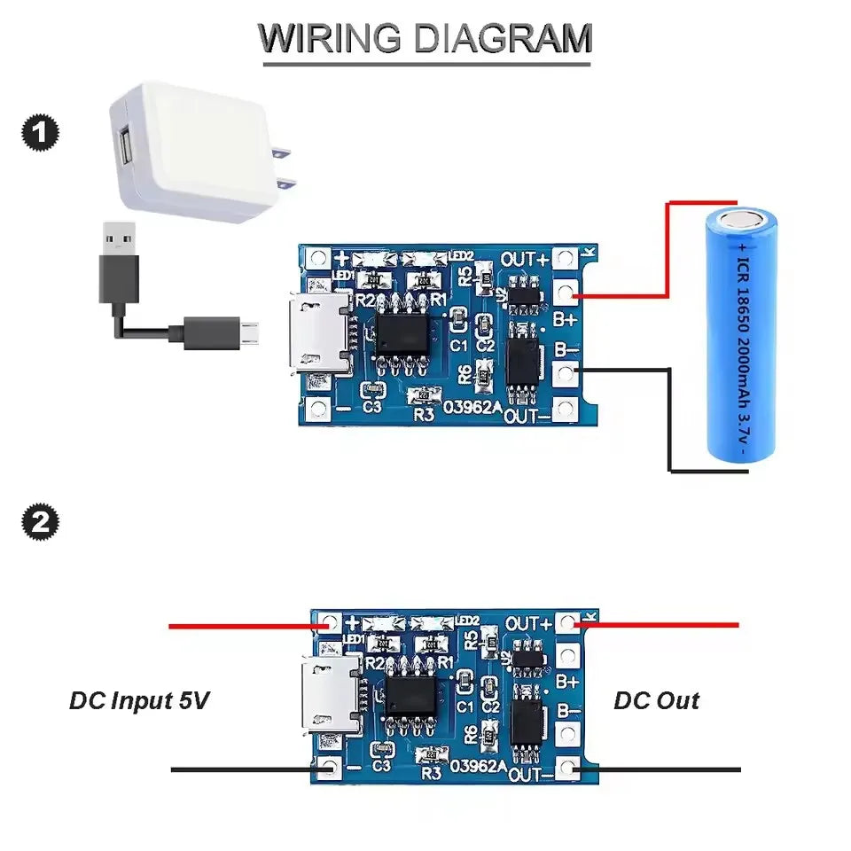 1-20Pcs Type-C/Micro/Mini USB 5V 1A 18650 Tp4056 Lithium Battery Charger Module Charging Board with Protection Function Li-Ion