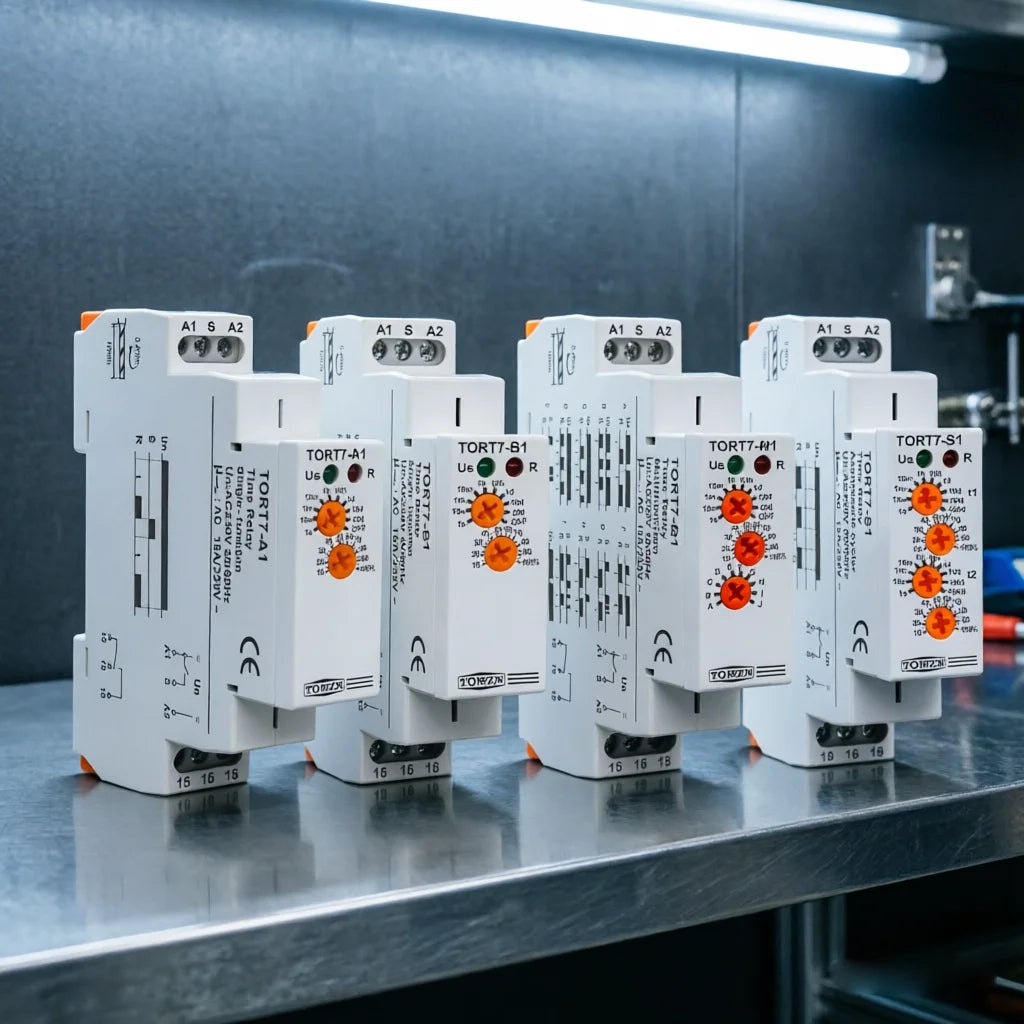 TORT7 Series 10-in-1 Multi-Function Time Relay | ON Delay / OFF Delay / Asymmetric Cycle / Pulse & Interval Timer, 0.1S–10D